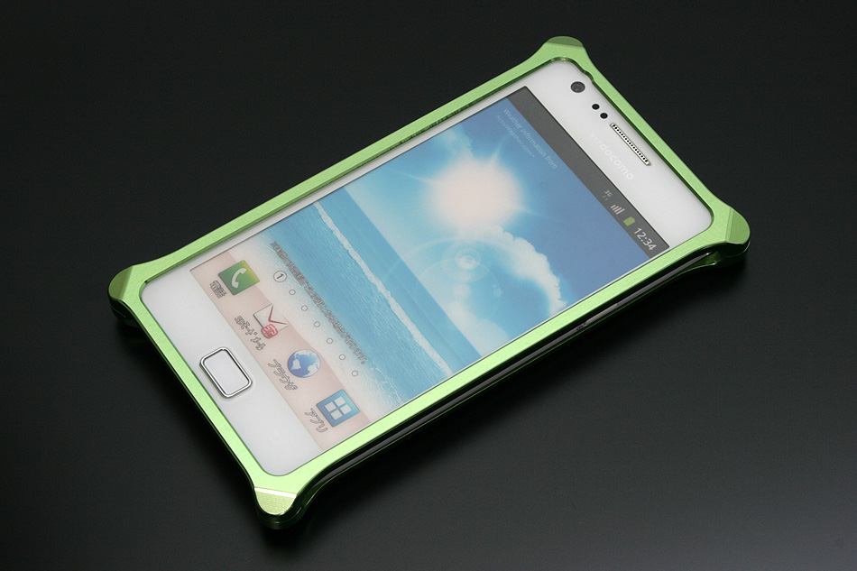   GALAXY S2 aluminum cover GILD design made in JAPAN Light Green  